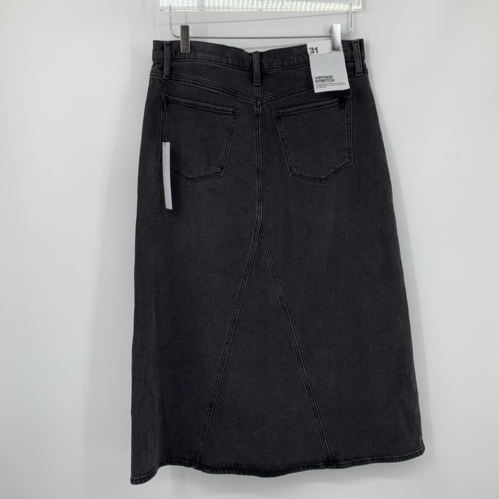 Joe's Jeans Tulie maxi denim jean skirt black a-line midi faded modest new 31 12 - Picture 4 of 6